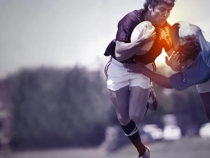 Jugador de rugby con lesión de hombro